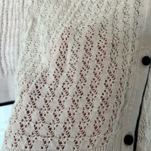 H&M Blush V-Neck 3/4 Sleeve Cardigan Sweater Size Large - Picture 3 of 9